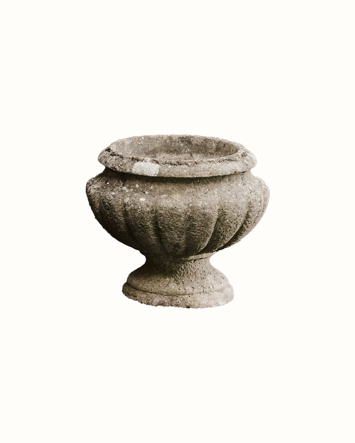 Fluted Pedestal Stone Urn