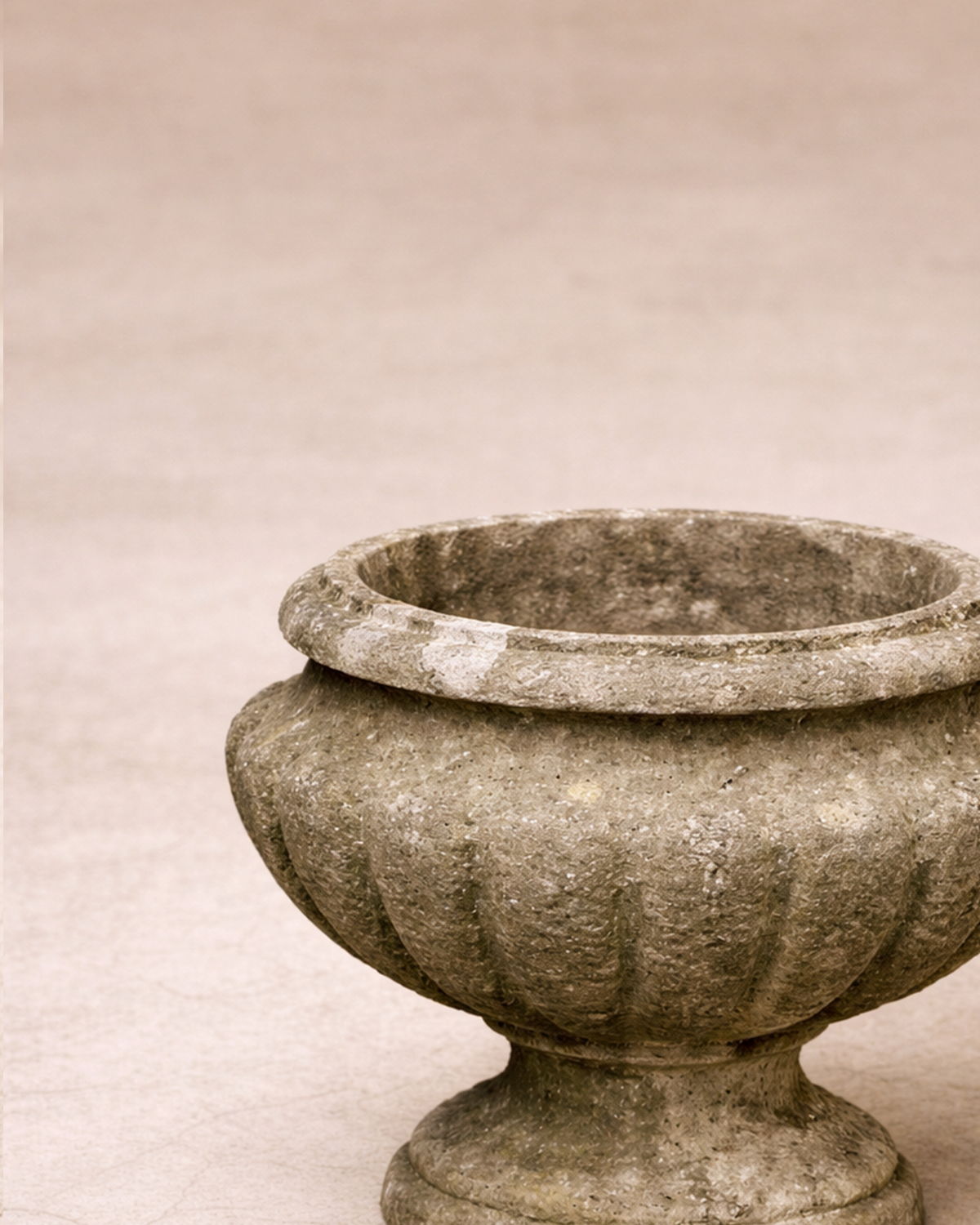 Fluted Pedestal Stone Urn