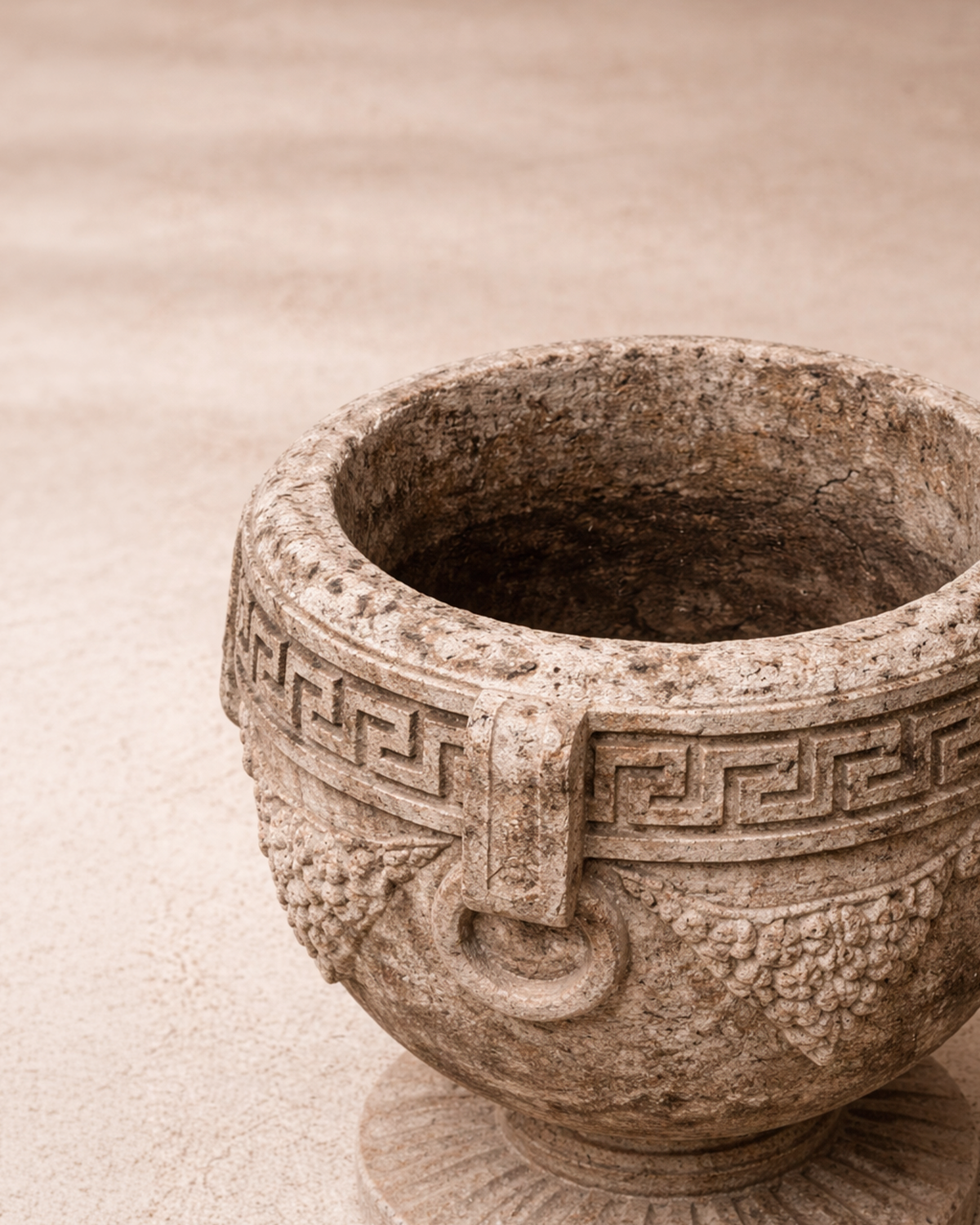 Relief-Band Stone Urn