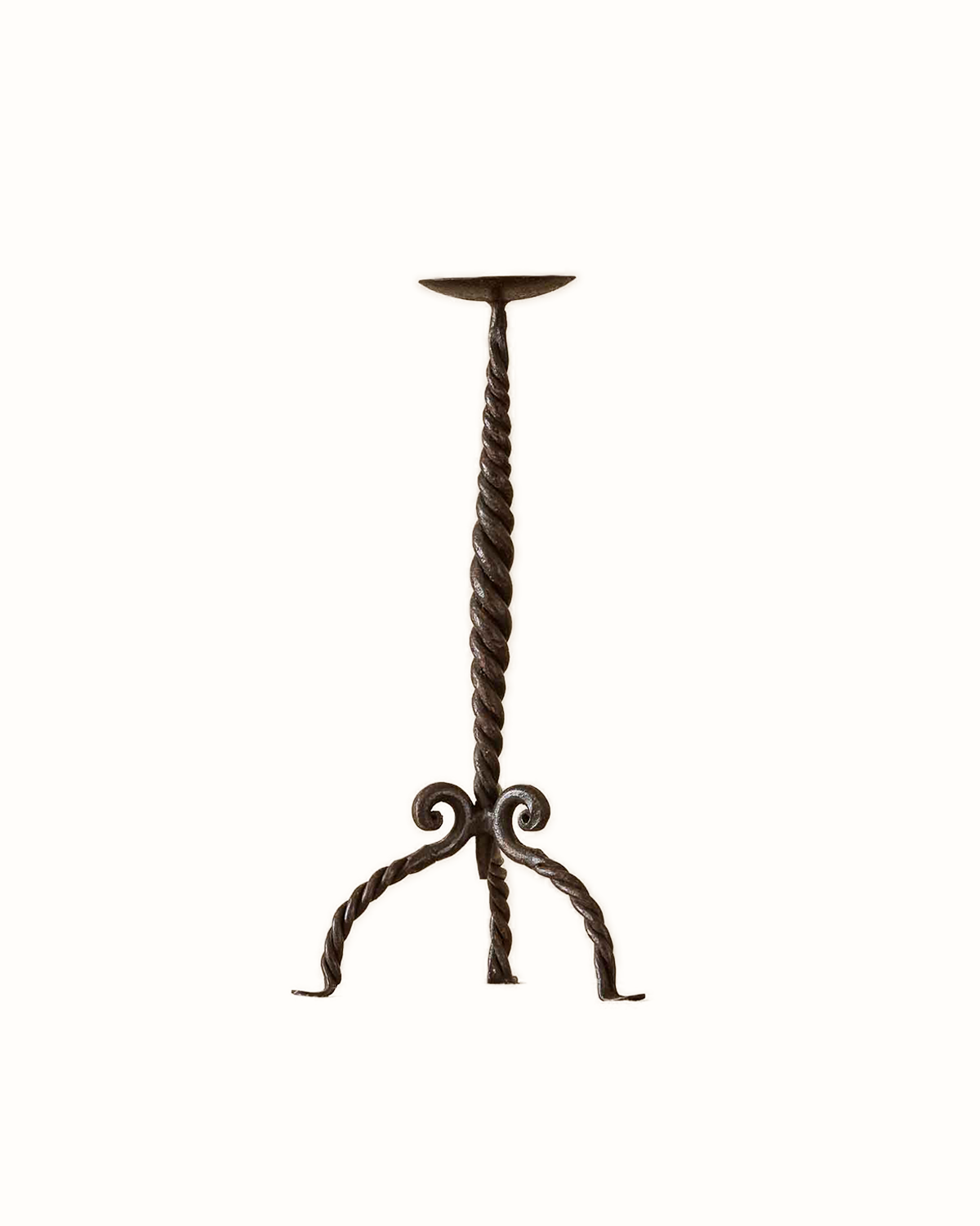 Cast Iron, Spiral Stem Candle Holder