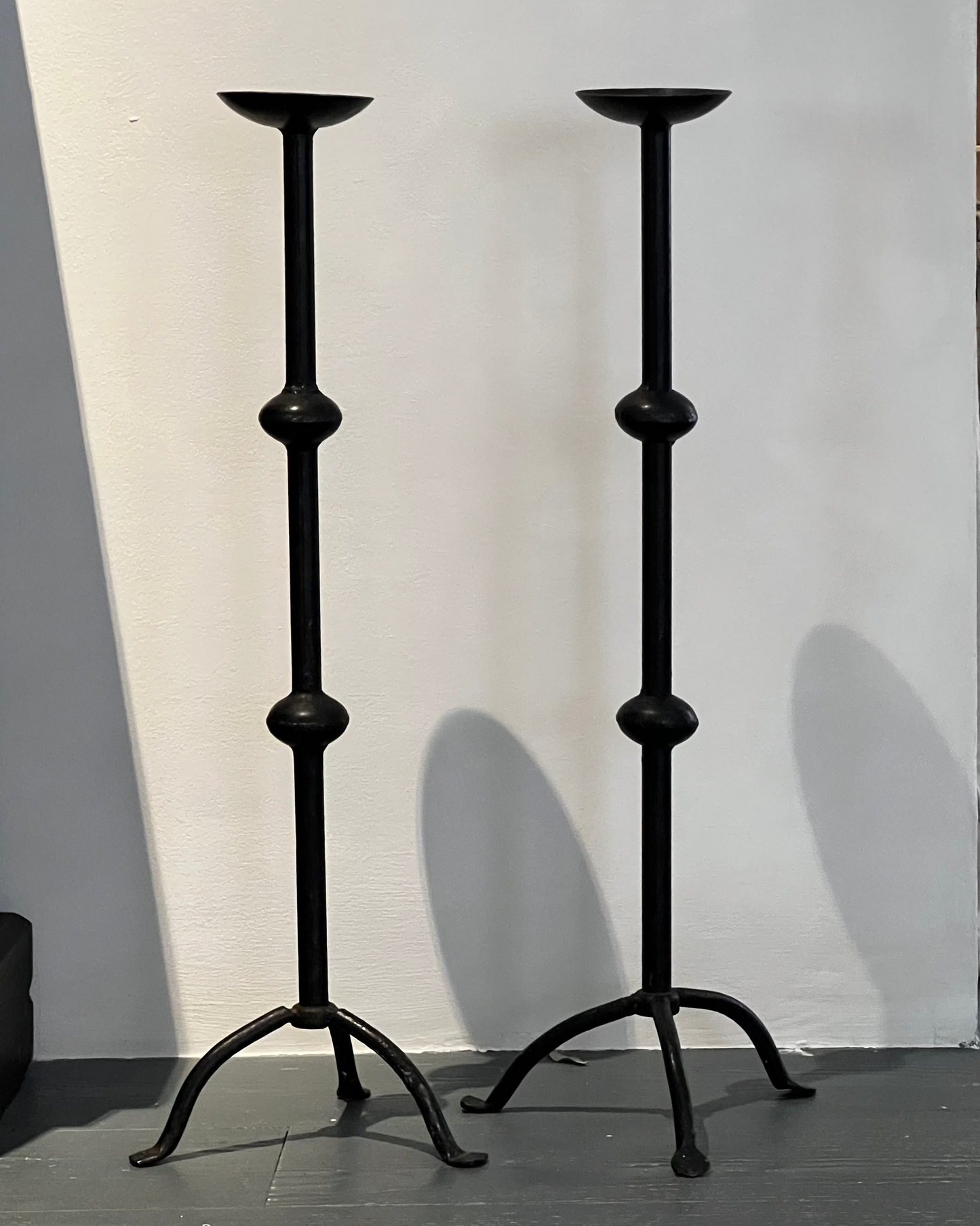 Tall Black Metal Candlestick