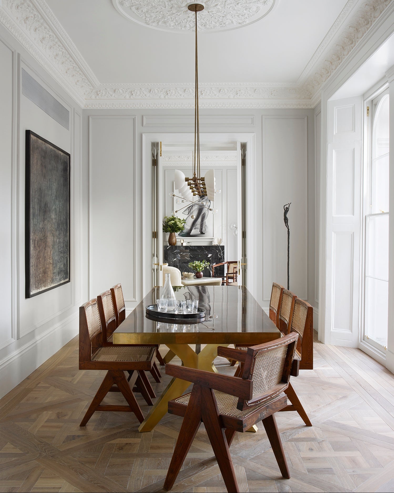 Chandigarh "V" Leg Chair (Armless) by Pierre Jeanneret - Set of 8 - Collectables