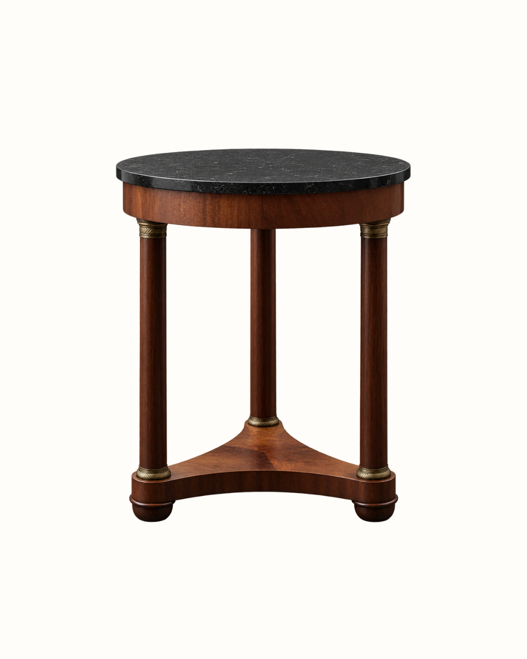 Round Marble-Topped Side Table