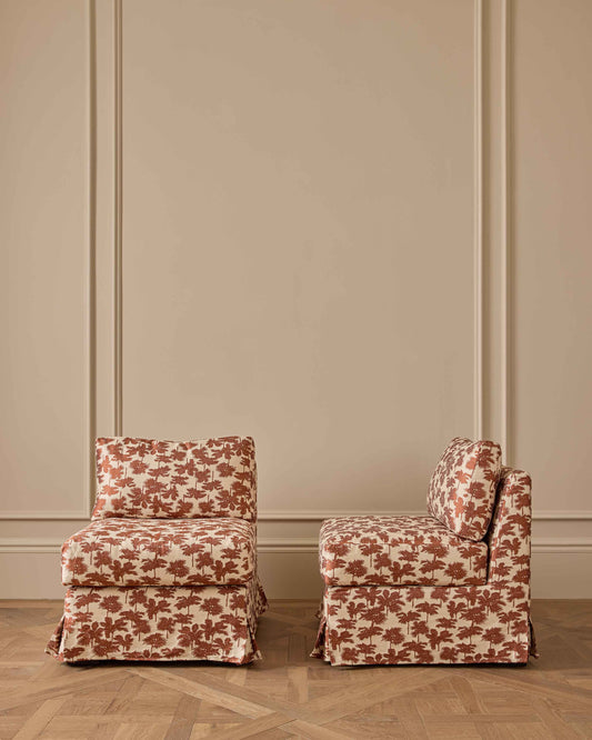 Pair of Bespoke Skirted Slipper Chair