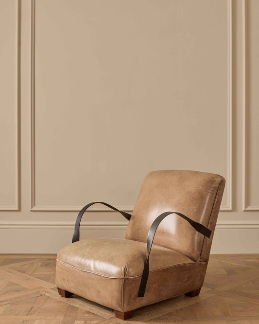 Beige Leather Armchair