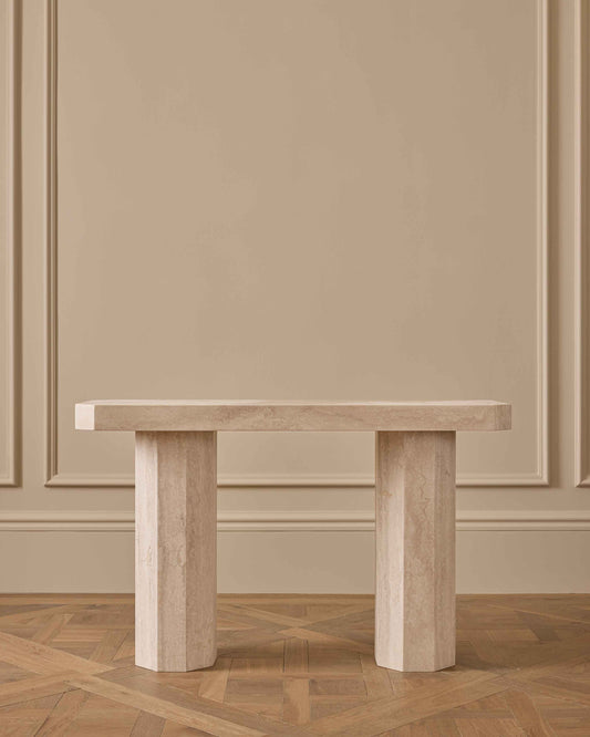 Marble Pillar Console Table