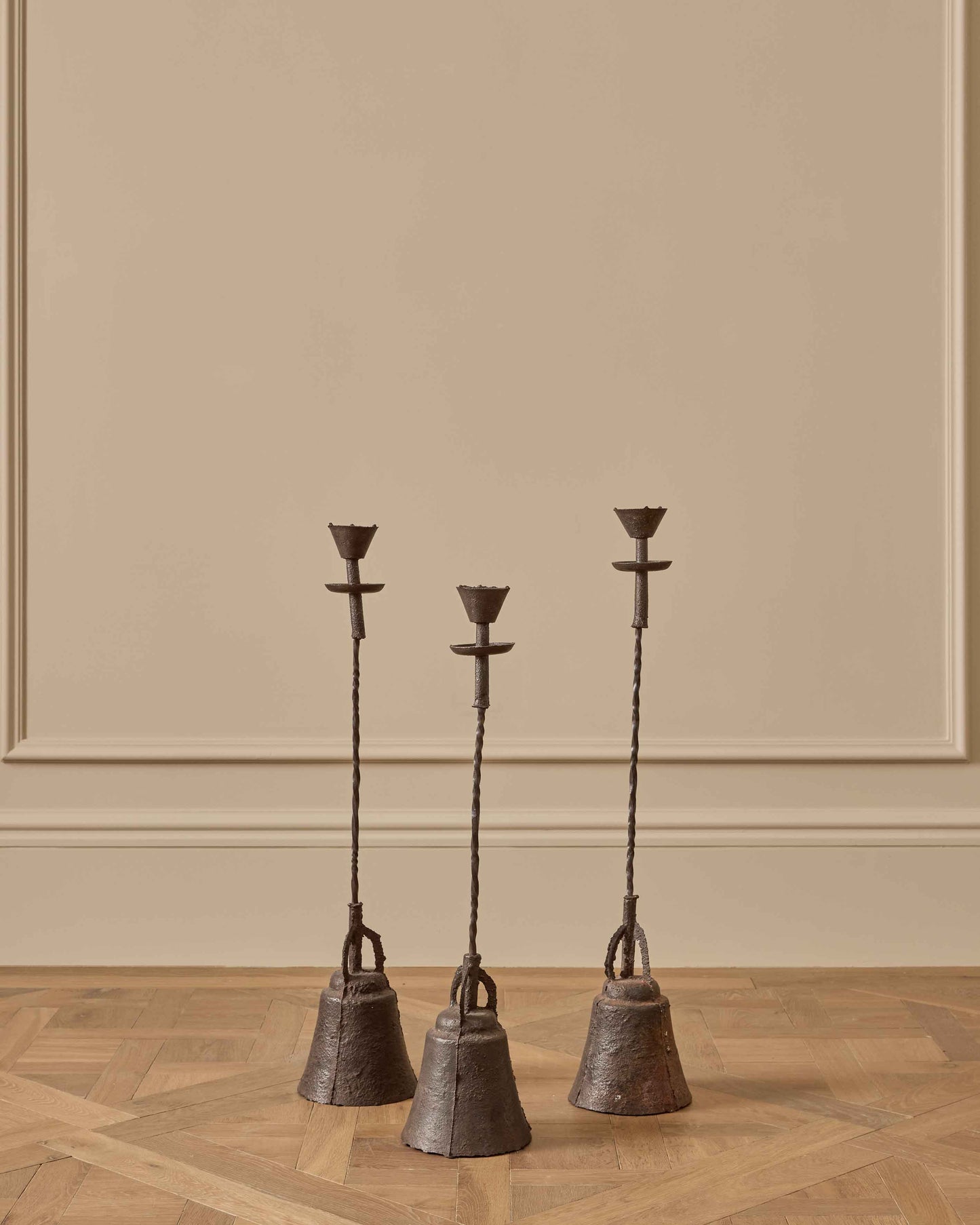 Tall Bronze Candle Sticks