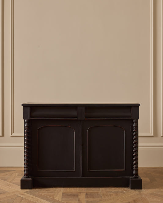 Antique Ebonised Painted Cupboard Sideboard