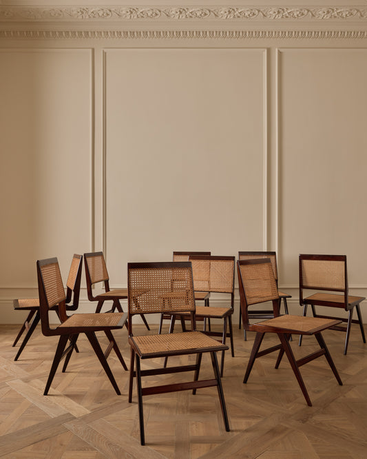 Martin Eisler Caviuna Cane Dining Chair, 1960s - Set of 10