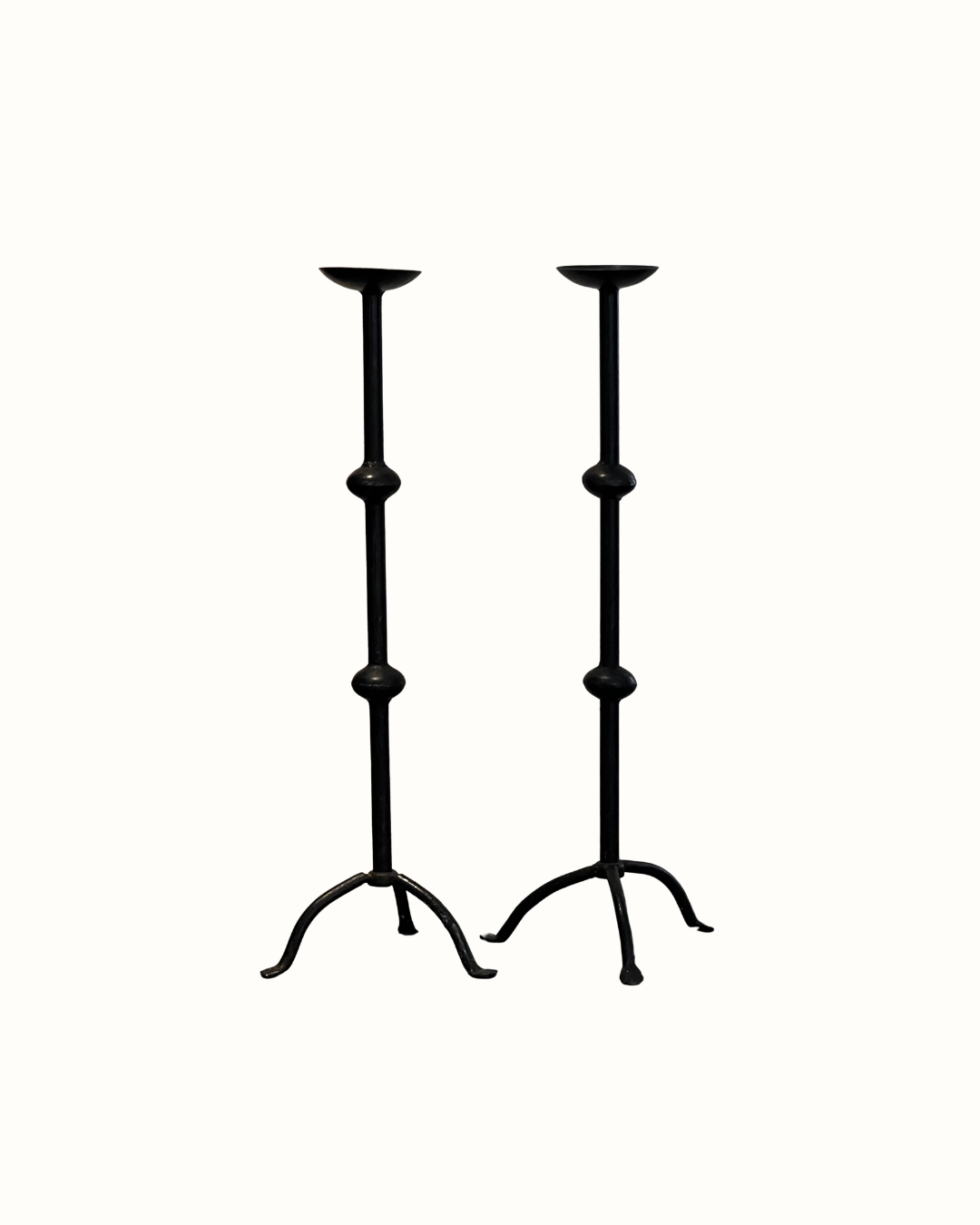 Tall Black Metal Candlestick