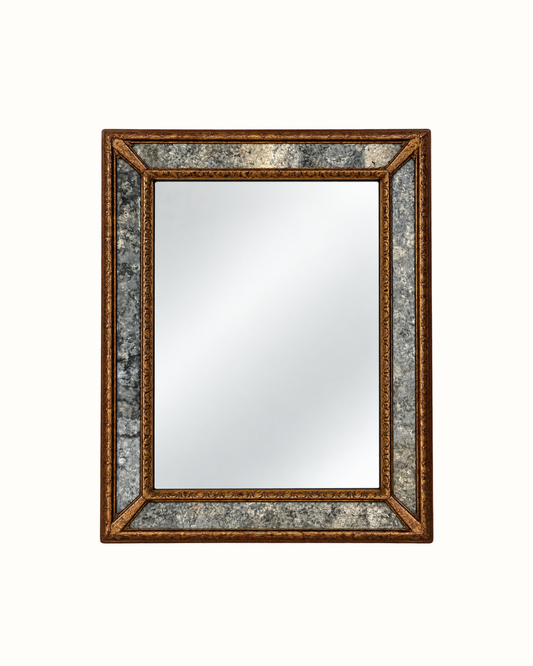 Antique Giltwood and Foxed Glass Mirror