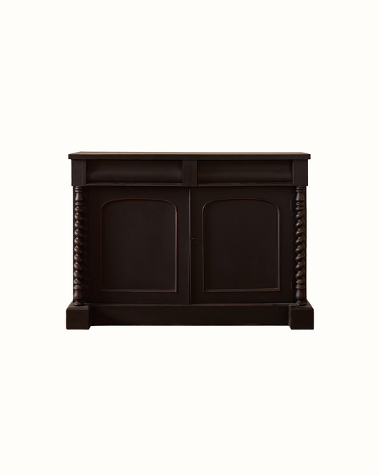 Antique Ebonised Painted Cupboard Sideboard