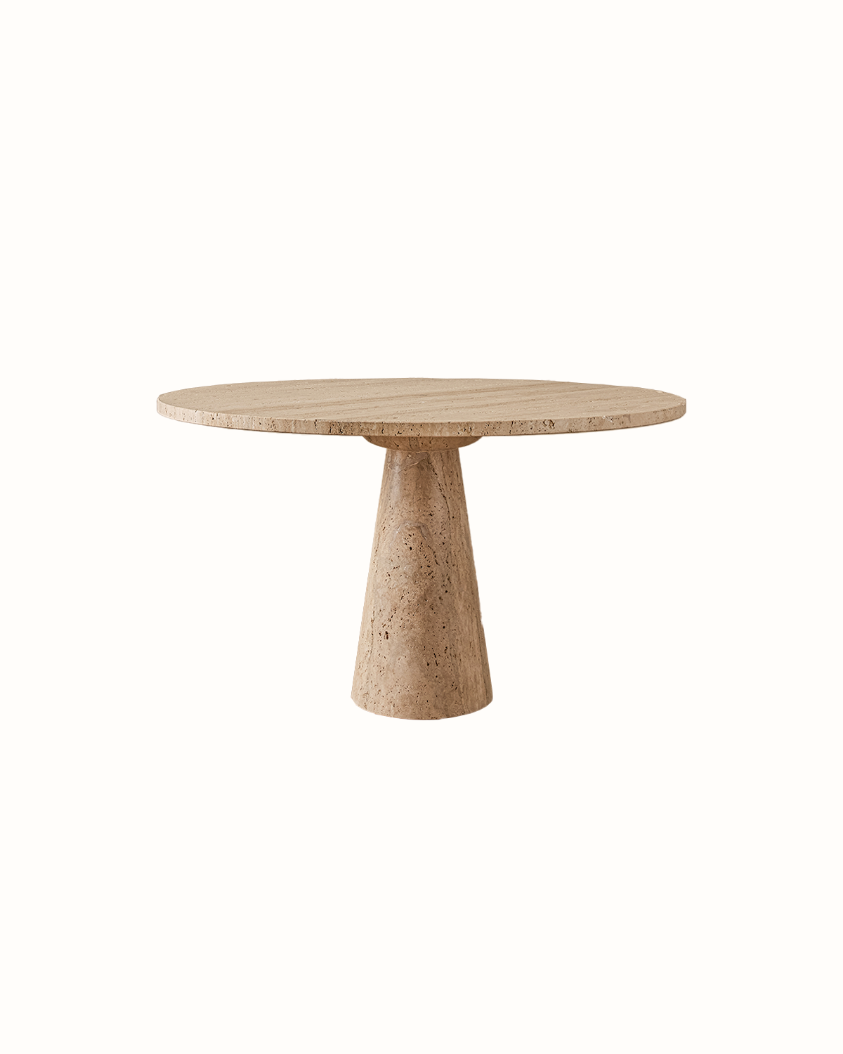 Round Italian Travertine Dining Table