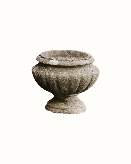 Fluted Pedestal Stone Urn