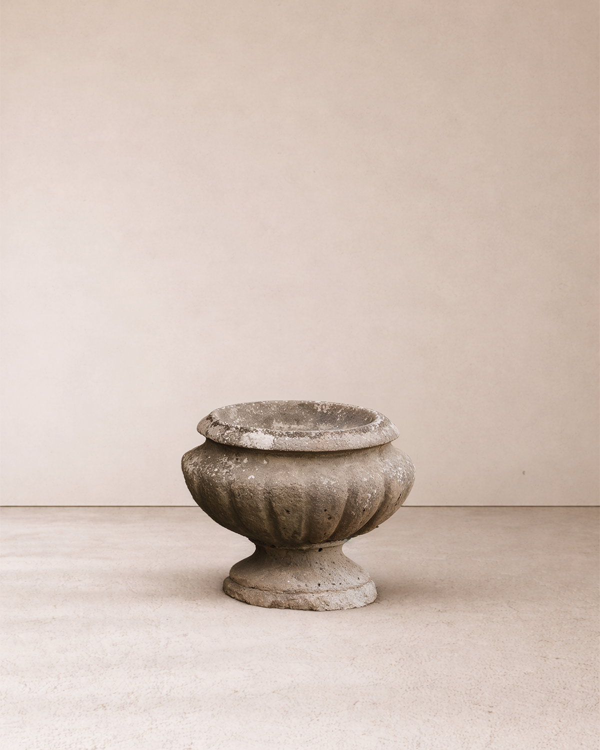 Fluted Pedestal Stone Urn