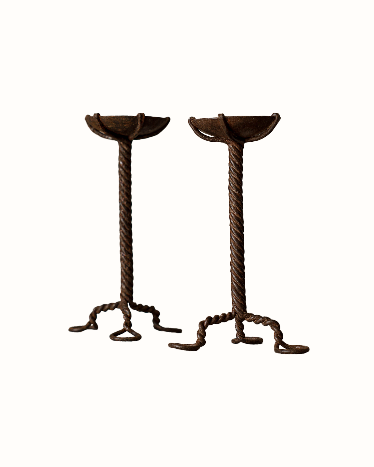 Arts and Crafts Metal Candlesticks