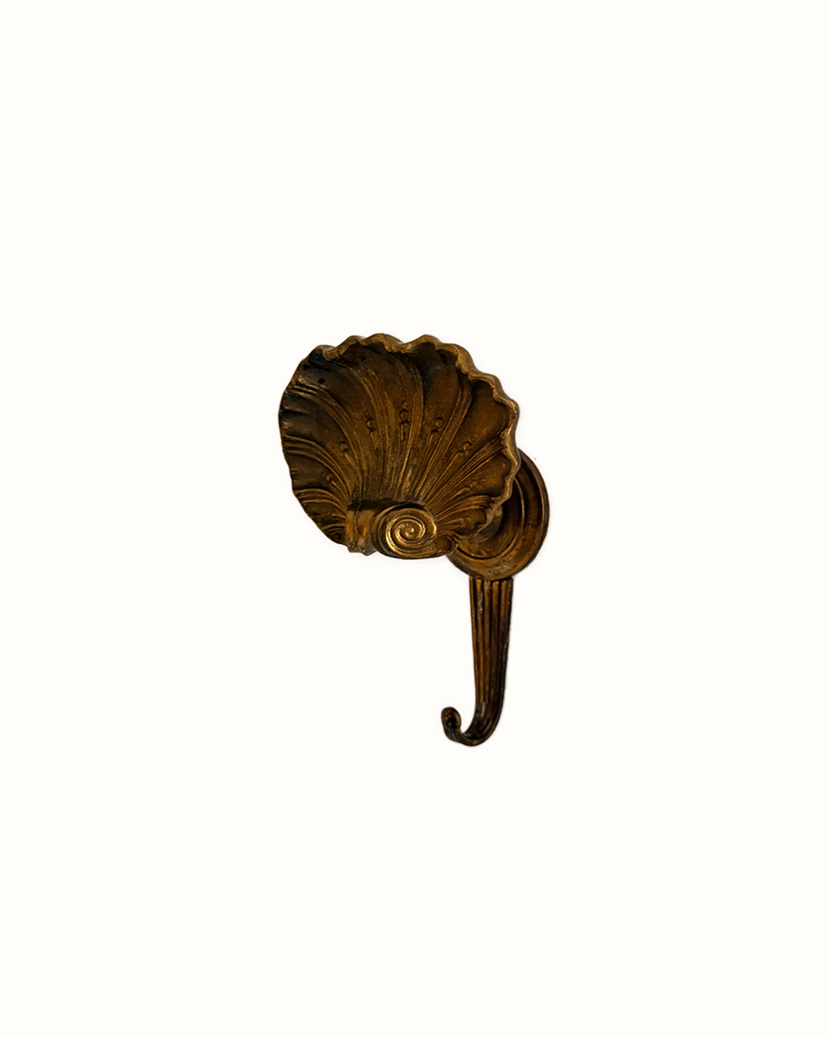 Vintage Brass Shell-Form Wall Hook