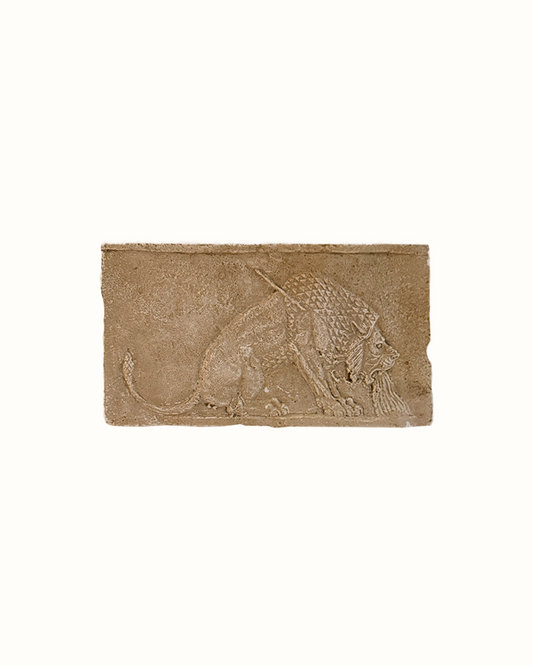 Vintage Assyrian-Style Lion Relief