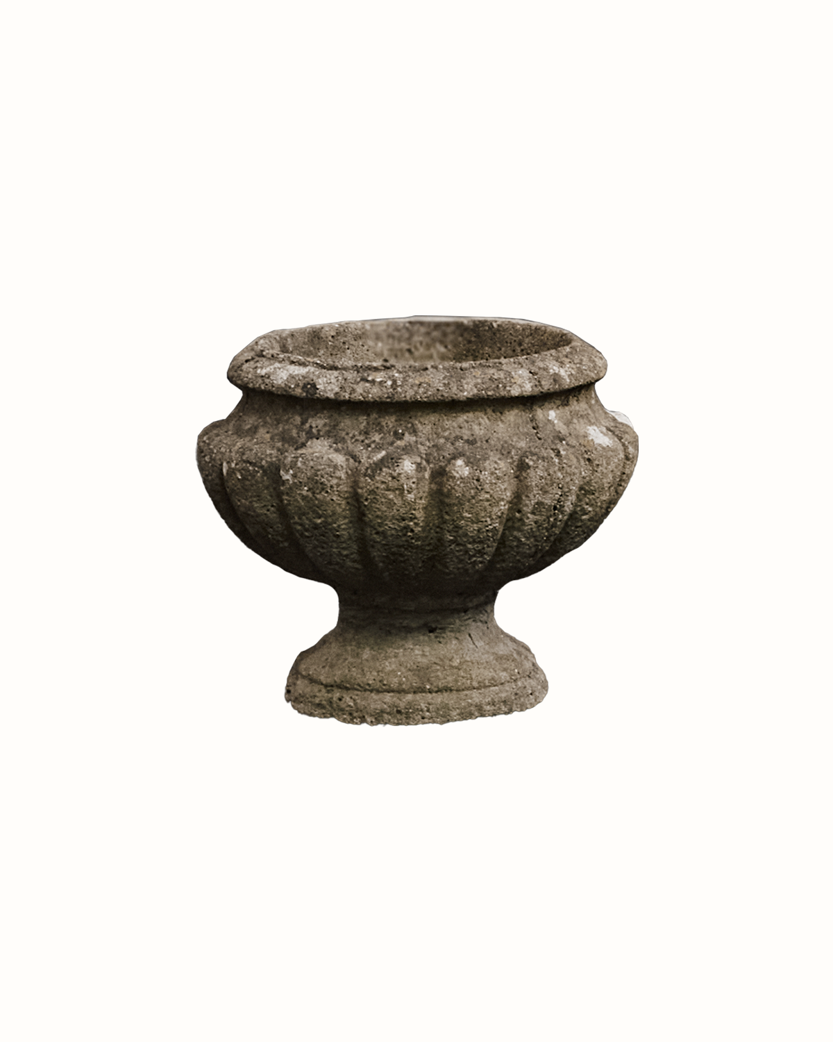 Fluted Pedestal Stone Urn