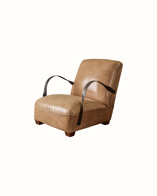 Beige Leather Armchair