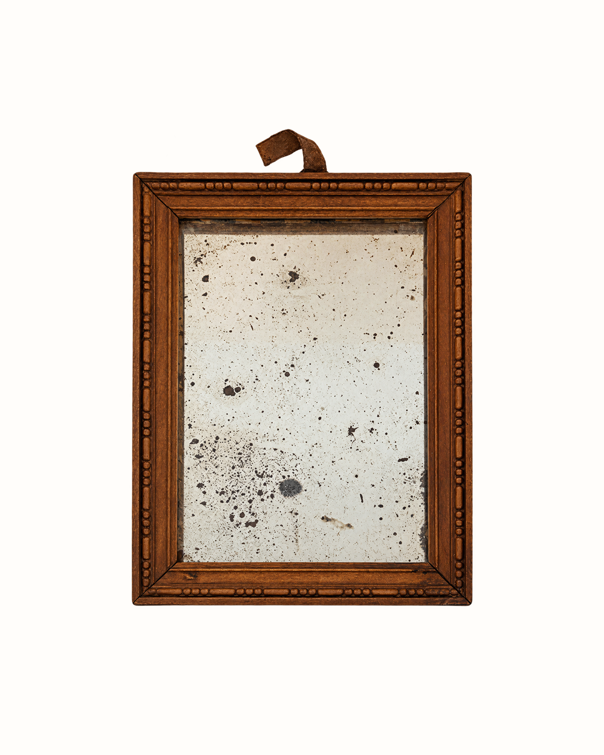 Small Foxed Wood-Framed Mirror