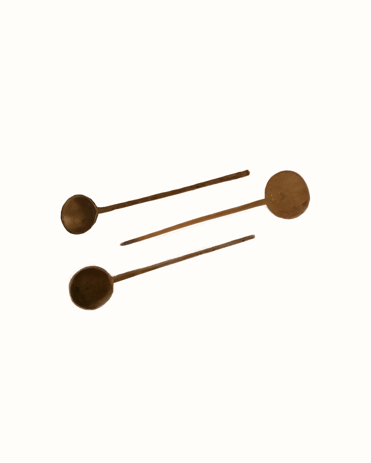 Set of Three Long-Handled Brass Ladles