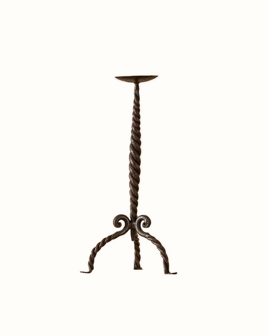 Cast Iron, Spiral Stem Candle Holder