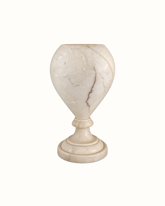 Carved Alabaster Urn Vase