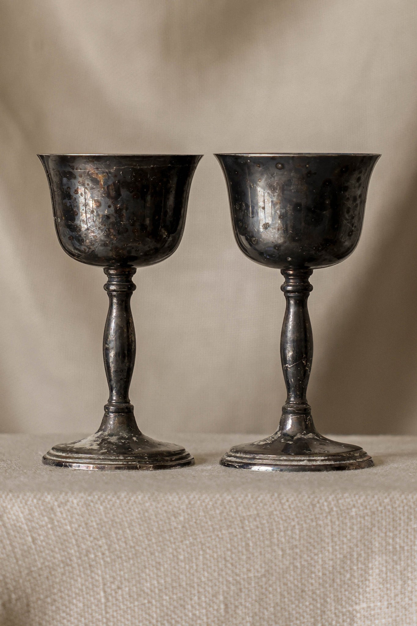 A Pair of Vintage Silver-Plated Goblets