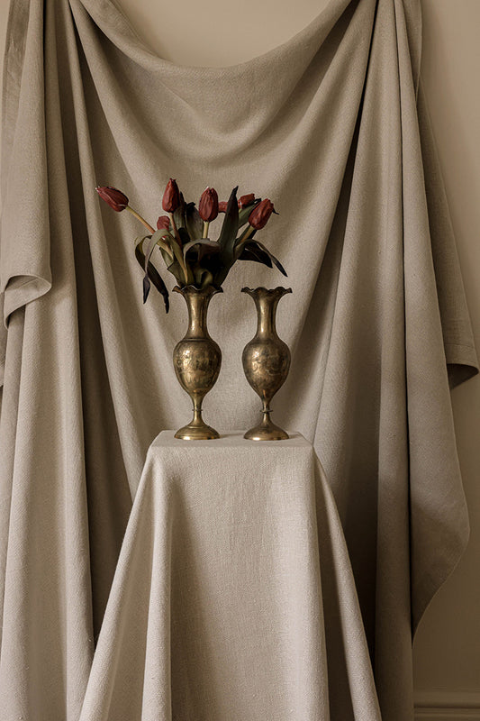 Pair of Etched Brass Vases