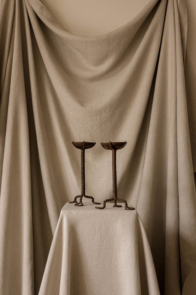 Arts and Crafts Metal Candlesticks