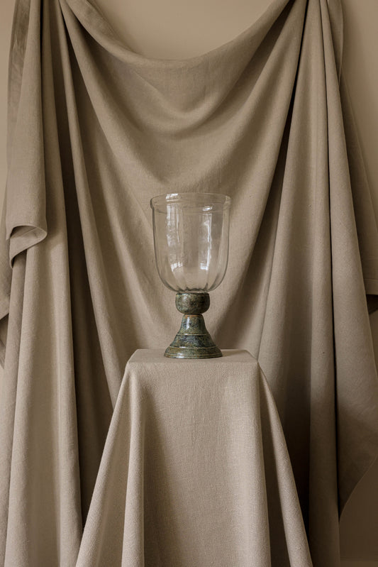 A Pair of Glass Hurricane Holders and Jars