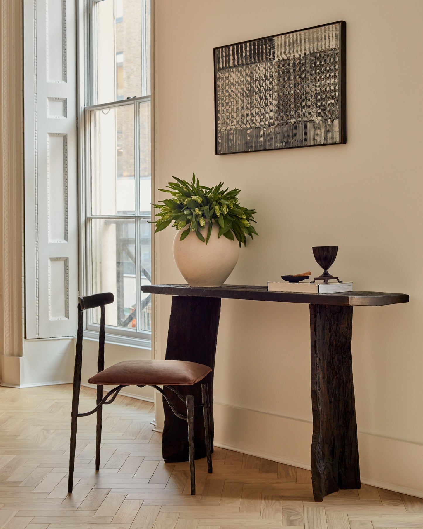 Dug Out Natural Black Wooden Console Table