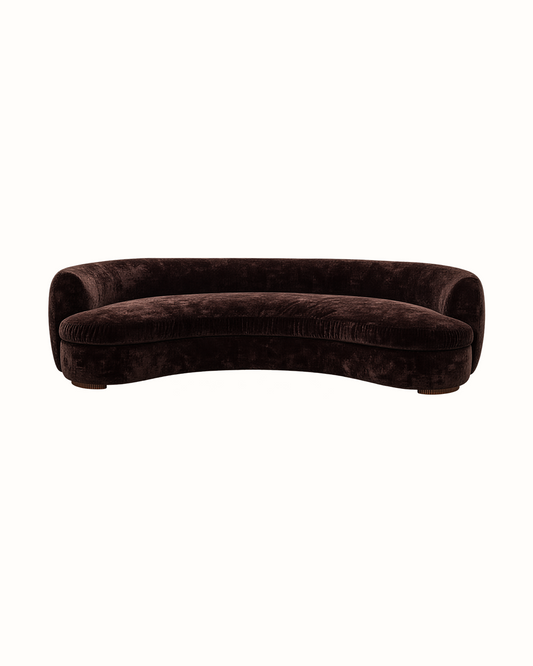 Crushed Velvet Curved Sofa